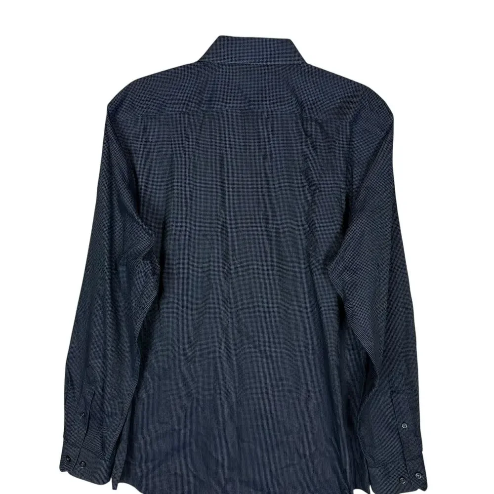 Banana Republic Shirt Men L Blue Small Dot Grant Fit Long‎ Sleeve Button-Up